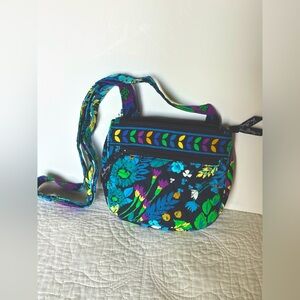 Vera Bradley Blue Floral Little Hipster Crossbody
